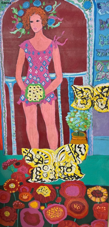 Girl with a yellow bouquet