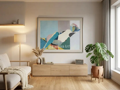 Serene Solitude – Mid-Century Modern Abstract Reclining Figure Art Print - Digital art prints